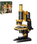 Retro Microscope Building Kit With Antique Brass Finish For Adults Dope DIY Science Toy Realistic Brass Details Hands On STEM Project Educational Desk Decor For Makers And Curious Minds, black base