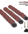 50mm R Type Quick Change Sanding Discs 62 Pcs Premium Grit Kit with Aluminum Oxide for smooth polishing and refinishing.