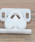 Set Of 3 White Ball Catch Door Latch Roller Cups For Cabinets And Boats, Spring-Loaded Plastic Cabinet Hardware, Tough Marine Grade Cabinet Catches For Doors And Cupboards
