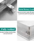Metal rotary lock on Rock Solid Lockable Waterproof Stainless Steel Ceiling Access Panel Attic Door Cover with Secure Latch.