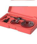 Awesome 11 Piece Hole Saw Kit For Drilling 19 To 64mm Rounds In Wood, Metal And Alloy With Heavy Duty Case in red storage case