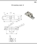 Heavy Duty Stainless Steel Cabinet Hinge For Detachable Corner Assemblies Ideal For Industrial Equipment 316 Stainless Steel One Piece