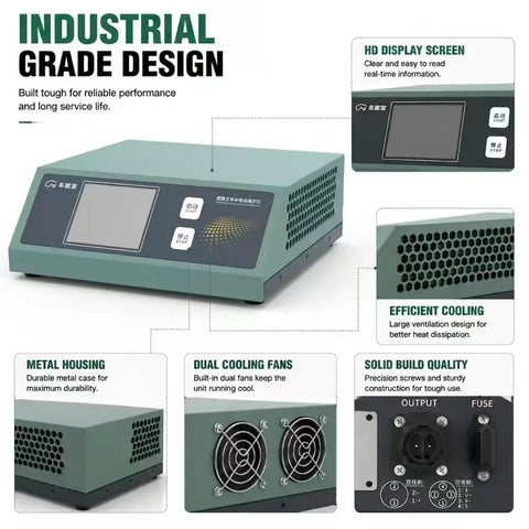 Top Shelf Portable Lithium Battery Equalizer 1.5 To 4.5V Touchscreen Cell Balancer with HD display and metal housing.