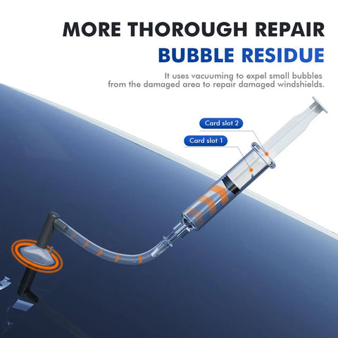 DIY Windshield Crack Repair Kit With Quick Chip Resin And Pressure Syringe for fixing windshield bubbles.