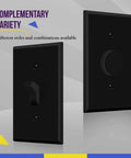 Unbreakable Polycarbonate Toggle Light Switch Wall Plate 1-Gang 4.50 By 2.76 Inches Black Screw Mounted Built To Last