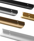 Hidden Cabinet Handles for Kitchen Cupboards, Elegant Long Door Pulls in Brushed Bronze Aluminum, 500mm Length, various colors