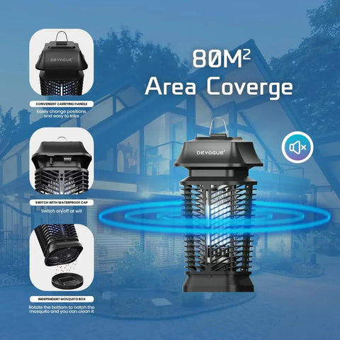 Electric Bug Zapper With Blue Violet Light For Indoor Outdoor Mosquito Control All Weather IPX4 Waterproof Durable ABS Shell Ideal For Home Kitchen Patio And Backyard