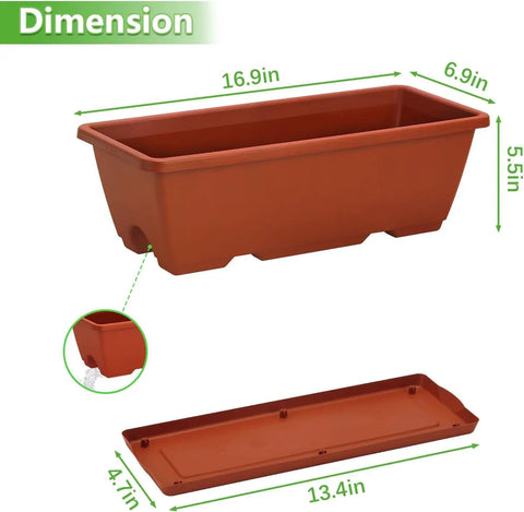 Kick It Up A Notch On Your Deck With These Sturdy Railing Planter Boxes 16.9in Red PP Resin Planter with Catch Tray.