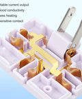 Close-up view of the internal components of the 3 Pack AC Flat Wall Outlet Extender With Fully Rotating Plug and Slim Profile.