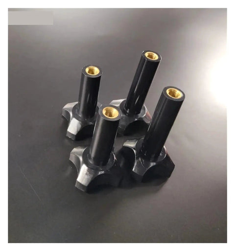 Four Pack M8 Clamping Nuts Screw Replacement Kit Rock Solid Fittings For Soft Serve Ice Cream Machines Black steel knobs.