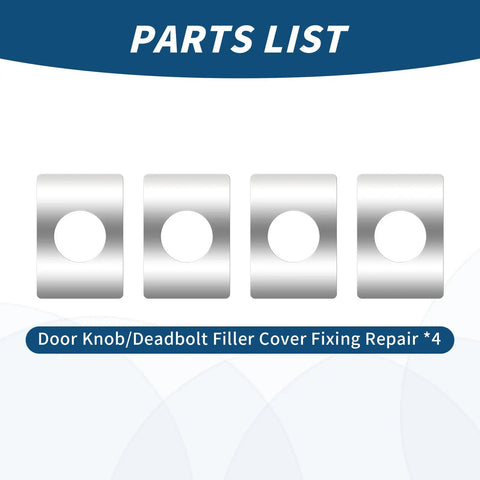 4 Piece Stainless Steel Door Reinforcement Plates Set For Covering Damaged Holes And Fixing Loose Locks Backplate Repair