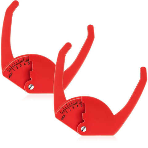 Two Pack Plastic Pocket Calipers Set With 7 Inch Range Red Easy To Read Quarter Inch Scale Portable Measuring Tool