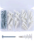 Self-Drilling Drywall Anchors And Screws Kit With Nylon Wall Plugs For Plasterboard, Yellow Zinc-Plated Carbon Steel, Rust-Resistant, No-Prep Install, Self-Tapping Screws For Secure Wall Mounts And Heavy Stuff in storage case