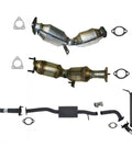 Infiniti G35 03 04 Full Exhaust System With Left And Right Converters And Y Pipe Muffler Replacement layout view