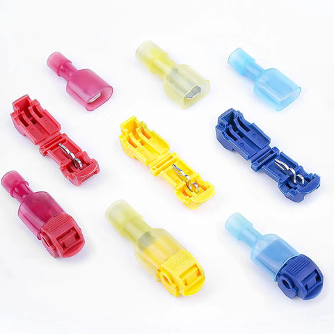 Premium T Tap Wire Connectors Provide Quick Splice And Midspan Wiring With Sturdy Storage Box Red Eighty Pack of assorted insulation clips.
