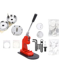 Ycauty 37Mm Button Maker Machine Ergonomic Handle Craft Tool Press with accessories for badges and pins, durable design.