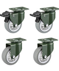 Heavy-Duty 3-Inch Swivel Caster Wheels For Furniture & Industrial Use with durable steel plate and locking mechanism.
