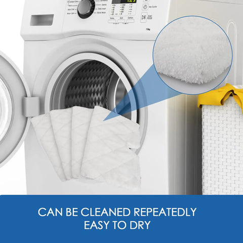 Replacement Steam Mop Pads For Shark Vacmop And Steam Pocket Mops in washing machine with close-up insert, 12.5 x 7 inch