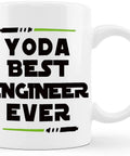 Funny Engineer Mug For Men And Women A Totally Dope Graduation Gift For Engineers And Students And STEM Lovers Mechanical Civil Science And Math Coffee Cup Keepsake with 'Yoda Best Engineer Ever' text.