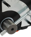 Close-up of adjustable hydraulic valve dial and lever on flow control valve half inch NPT port adjustable directional hydraulic valve 3000 PSI relief max 15.85 GPM for small tractors and log splitters built tough from vermicular graphite cast iron