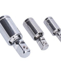 Dang Solid 3 Pc Universal Joint Socket Adapter Set With Chrome Vanadium Steel For 1 4 3 8 And 1 2 Inch Ratchets Built Tough For Impact Driver Repair And Heavy Duty Mechanics Jobs That Need Swivel Extension Precision, chrome universal joints