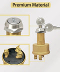 Heavy Duty Marine Ignition Switch Replacement MP39060-1 Three Position Off On Start For Boats With Brass Construction