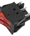 Heavy Duty Double Rocker DPST On Off 6 Pin Power Switch With Red Indicator Light For Industrial Equipment 16A 250V AC Panel Cutout 29x22mm UL VDE Certified Pack Of 2 black rocker switch with red O/I legends and metal terminals
