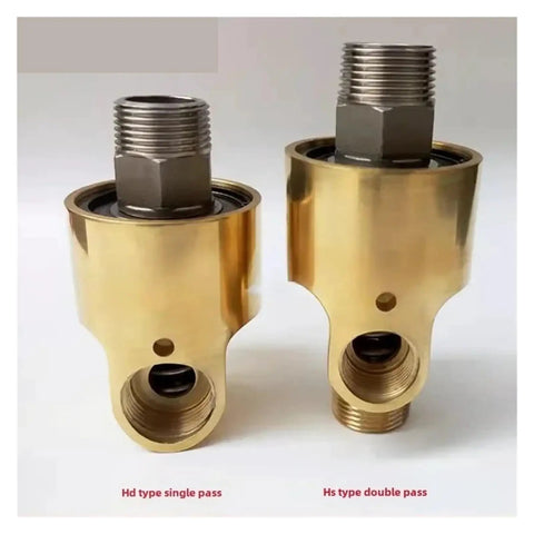 Right Threaded One Inch Cooling Water Copper Swivel Joint Rotary Union Connector For High Flow Piping, Built Like A Tank Heavy Duty Copper Rotating Joint For Hydraulics And Cooling Systems, Includes DN6 And DN8 Size Options, single pass and double pass