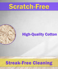 Close-up of high-quality cotton fibers for 12 Pack 18 By 5 Inches Pure Thick Cotton Dust Mop Head Refills, scratch-free cleaning.