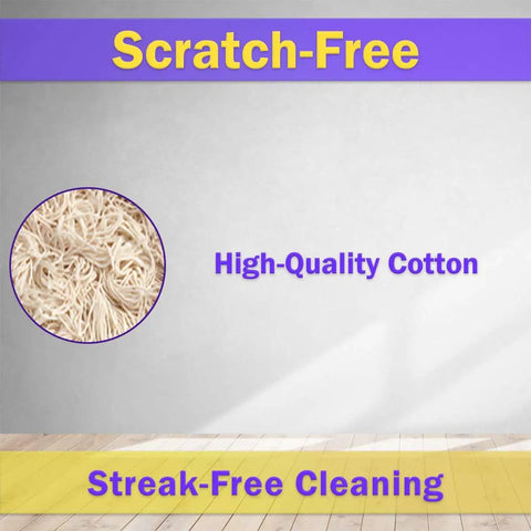 Close-up of high-quality cotton fibers for 12 Pack 18 By 5 Inches Pure Thick Cotton Dust Mop Head Refills, scratch-free cleaning.