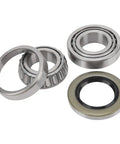 Heavy Duty Trailer Wheel Hub Bearings Kit 4 Piece Steel Alloy L44643 Inner Outer Bearings with Grease Seals Cotter Pins Washers