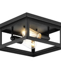 2 Light Flush Mount Ceiling Light Fixture In Farmhouse Industrial Vintage Style For Kitchen Bedroom Hallway And Entryway Easy Install
