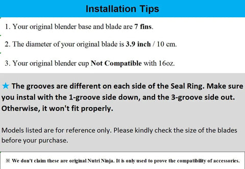 Installation tips for Five Pack Rubber Gasket Seals For Ninja Blender Replacement Rings That Snap In Snug 3.94 Inch Diameter.