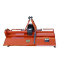 3 Point Rotary Tiller Attachment For Cat 1 Tractors, Single Speed PTO Cultivator, Bright Orange Finish, Front View
