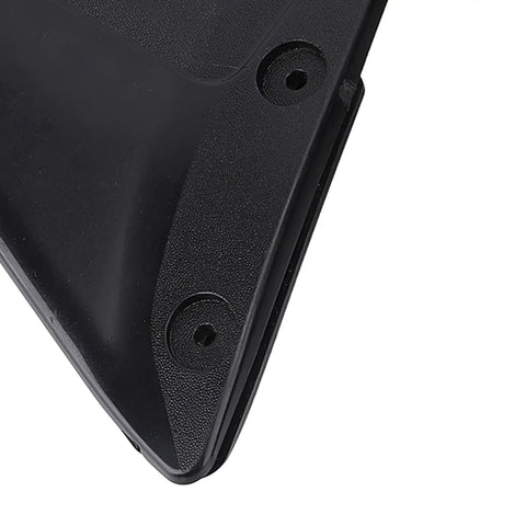 Close-up of outboard hydrofoil stabilizer corner with screw holes showcasing PP material and design details for marine engines.