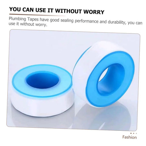 Plumber Grade PTFE Thread Tape 10 Rolls For Pipe Threads Water Tight Sealant displayed in two rolls