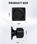 8 Piece Black Dummy Door Knob Set For Closet And Interior Doors Matte Black Finish Non Turning Handles With Single Side Rectangle Panel Ideal For Modern Homes And DIY Projects Convenient Latch Free Operation, size 2-9/16 inch