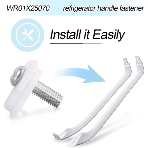 Door Handle Mounting Stud Kit For Refrigerator Replacement, Easy Install, 2 Pack, with WR01X25070 stud kit and handles