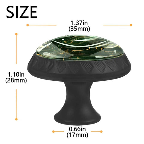 Four Pack Dope Dark Green Marble Texture Drawer Knobs Premium Crystal Glass Cabinet Handles Heavy Duty Stainless Steel Pulls With Included Mounting Hardware For Kitchen Furniture Upgrade size dimensions black base design