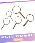 10 Piece Spring Loaded Lynch Pin Set for Zero Turn Mowers and Tractors, Must Have Trailer Hitch Lock Pins, Heavy Duty Zinc Plated Steel Quick Pins Kit for Cars, Trucks, Garden Tractors and More, 10-piece
