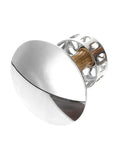 Brass Bathtub Drain Stopper with Push Button Flat Seal featuring a polished chrome finish and a decorative slotted base.