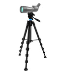 Beefy Heavy Duty Tripod For Spotting Scope And Binoculars With yoke stand, adapter, and five-section aluminum legs, extended