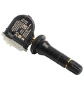 Genuine Tire Pressure Monitor Sensor Featuring Hella Tough Ten Year Battery Pack, side view with valve stem, for GM cars.