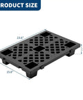 4 Pack Plastic Pallet With Perforated Ventilated Grid, Modular Stackable Tray, Beefy 2200 Lb Capacity Forkliftable For Garage And Workshop