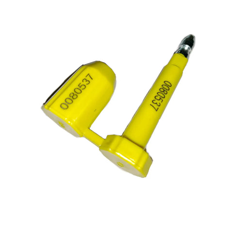 Yellow Hexagonal Bolt Seal Set 250 Pieces Metal Anti Spin High Security Cargo Container And Truck Trailer Seal CTPAT ISO 17712:2013 Compliant With Unique Serial Numbers