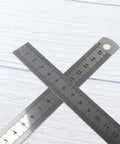 15 Cm Straight Ruler For Drafting And Math Class Double Sided Metal Tool Pro Grade Precision Measuring Ruler Silver Steel Accurate Lines