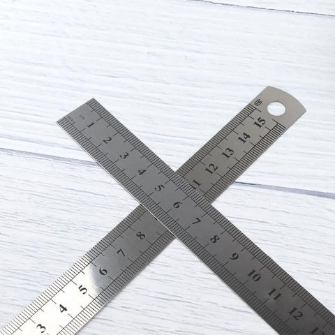 15 Cm Straight Ruler For Drafting And Math Class Double Sided Metal Tool Pro Grade Precision Measuring Ruler Silver Steel Accurate Lines