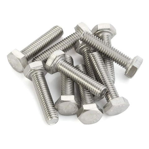 304 stainless steel hex bolts in a pack of 25 for industrial use