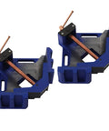 Beefy 4 Inch Cast Iron Right Angle Clamp Set - 2 Piece Corner Miter Clamps for Woodworking, 90 Degree Joints, Heavy Duty Welders Angle Clamp Kit for Precise, Stable Clamping, blue cast iron pair