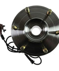 Top view of heavy duty front wheel hub and bearing assembly kit for Infiniti QX56 2004-2007 Nissan Armada 2005-2007 BHA86484